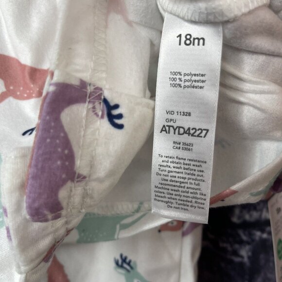 Carter’s Just One You Toddler Girl 18 Month Deer Reindeer Trees Pajamas - Picture 7 of 12